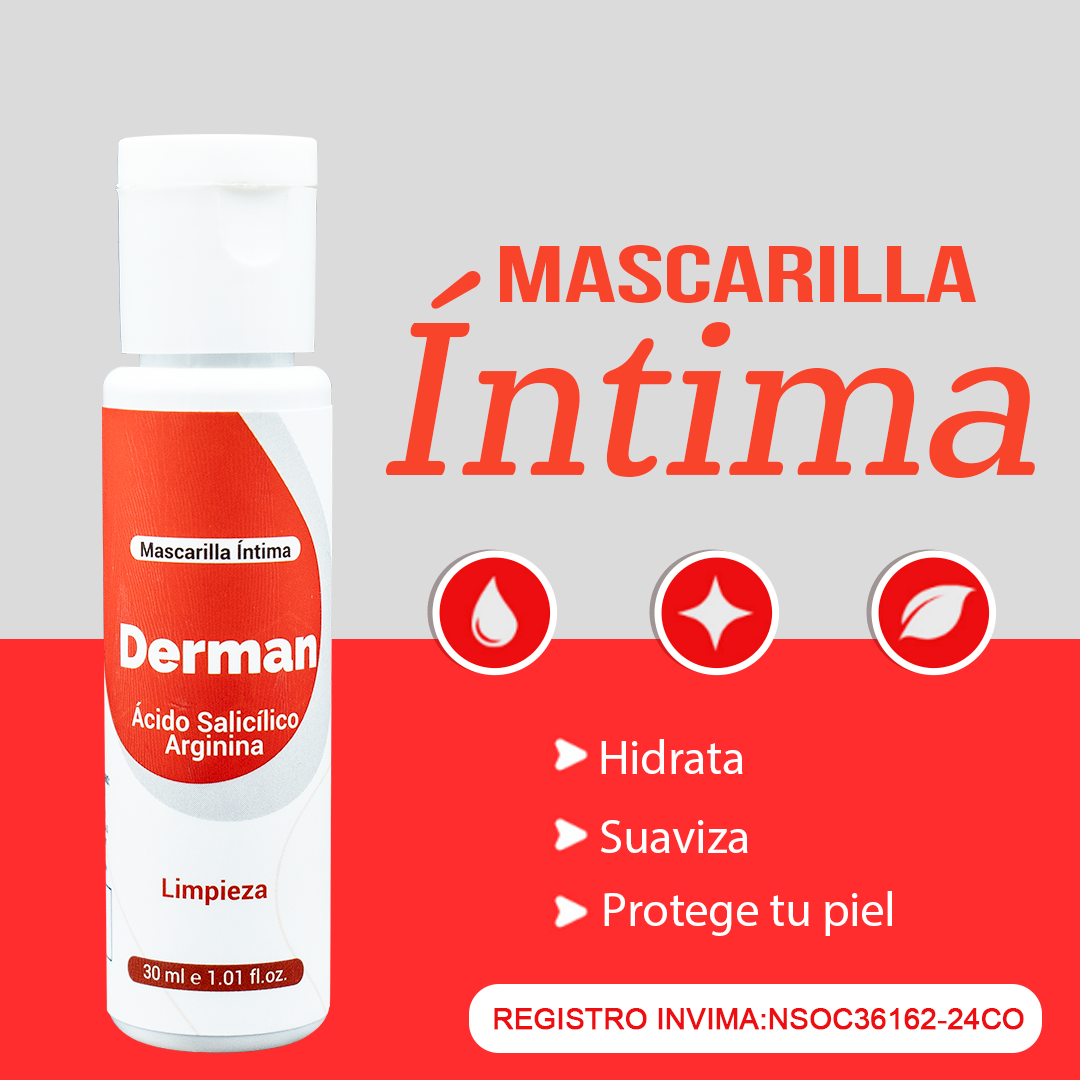 💖 Mascarilla Íntima Derman – Aclarante & Hidratante 30ml
