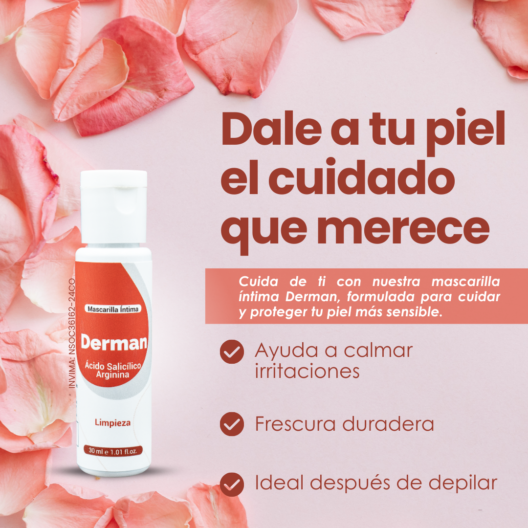 💖 Mascarilla Íntima Derman – Aclarante & Hidratante 30ml