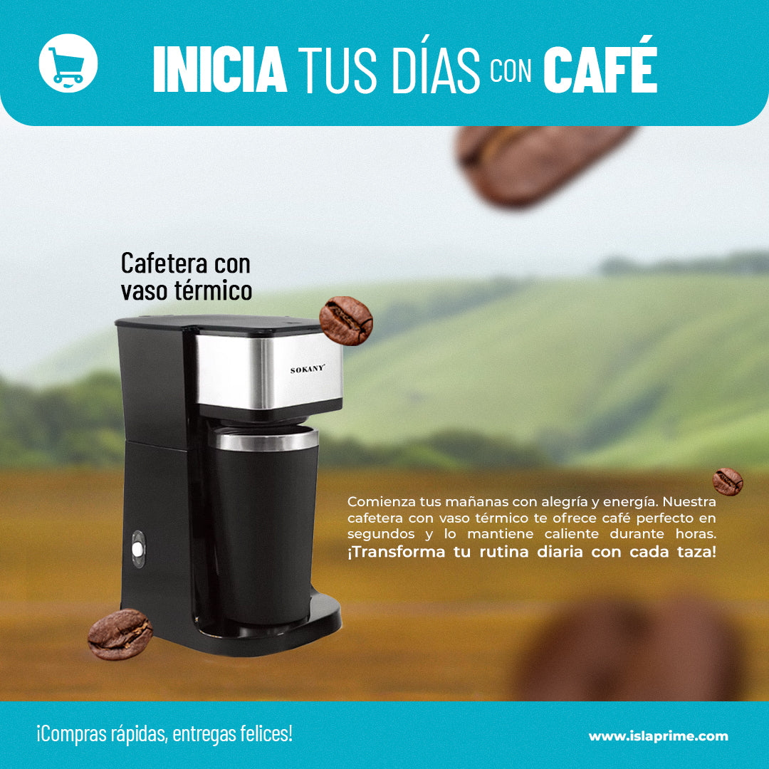 Cafetera con Vaso Termico