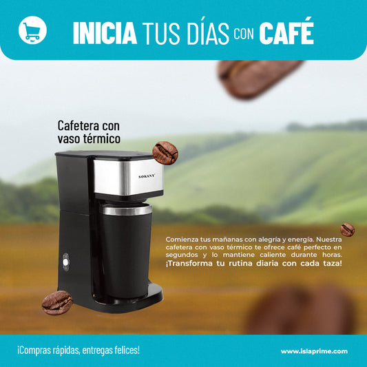 Cafetera con Vaso Termico