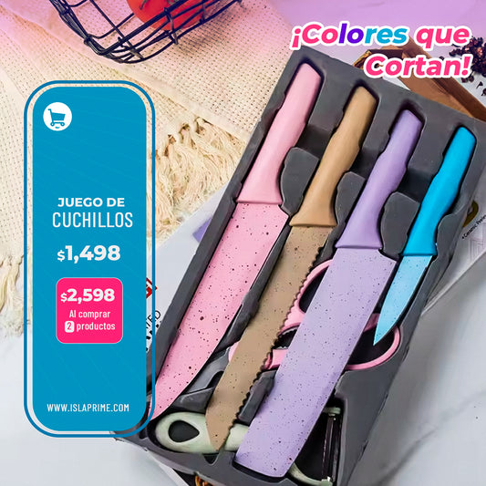 Juego de Cuchillos de Colores IslaPrime.com