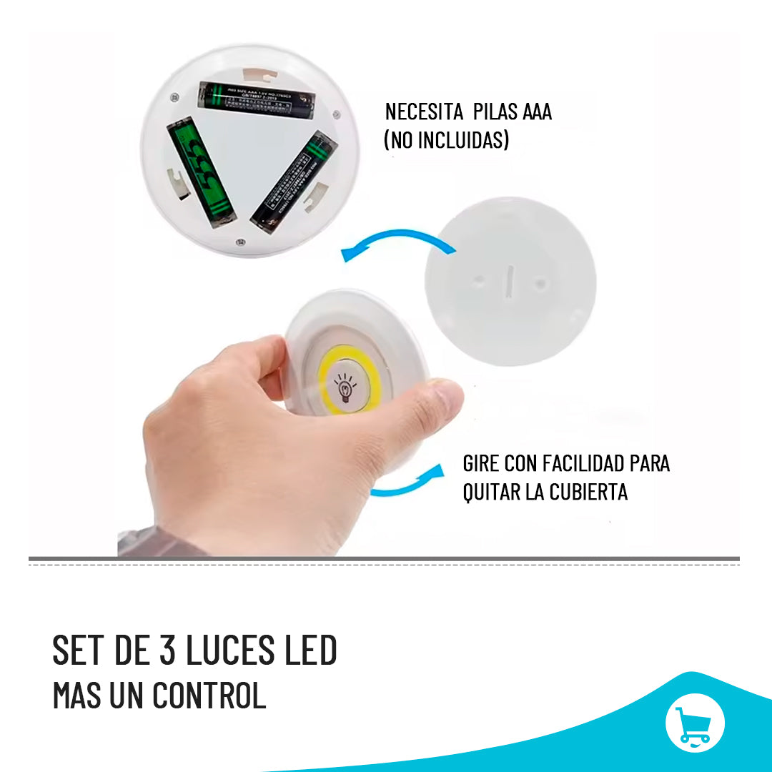 Set de 3 Luces Led Inalámbricas