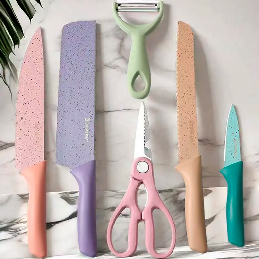 Set de Cuchillos de Colores + Afilador GRATIS – El Regalo Perfecto para Mamá