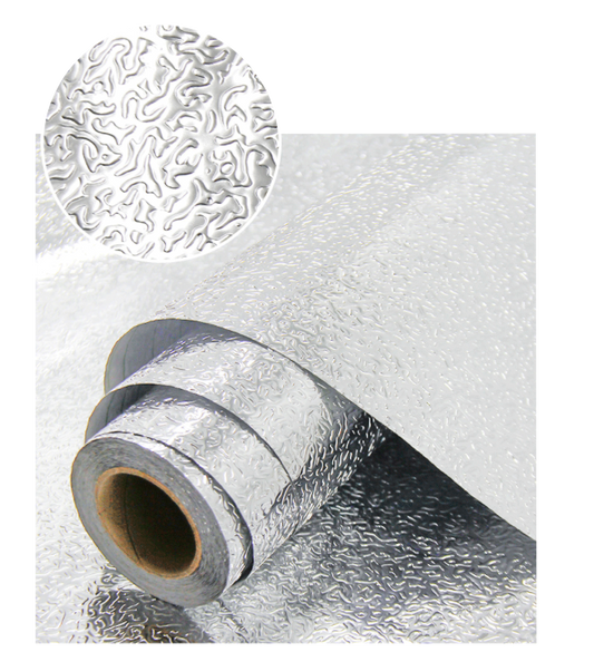 ROLLO DE PAPEL DE ALUMINIO ADHESIVO PARA COCINA 60CMX3M CORRUGADO